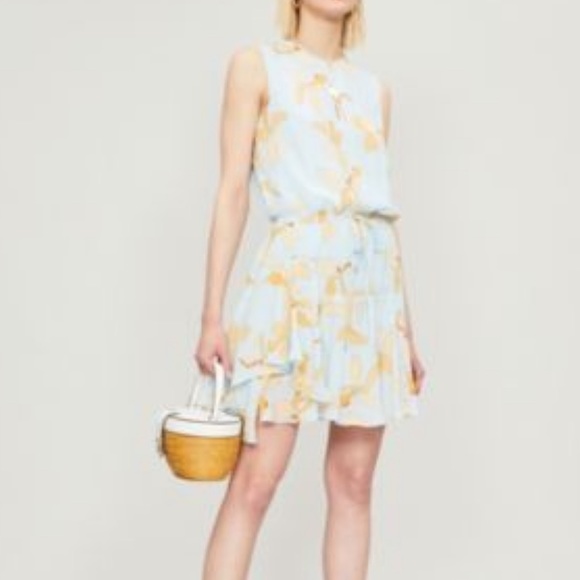 Reiss Sienna Reef dress blue orange floral XS / 0 - Picture 7 of 16